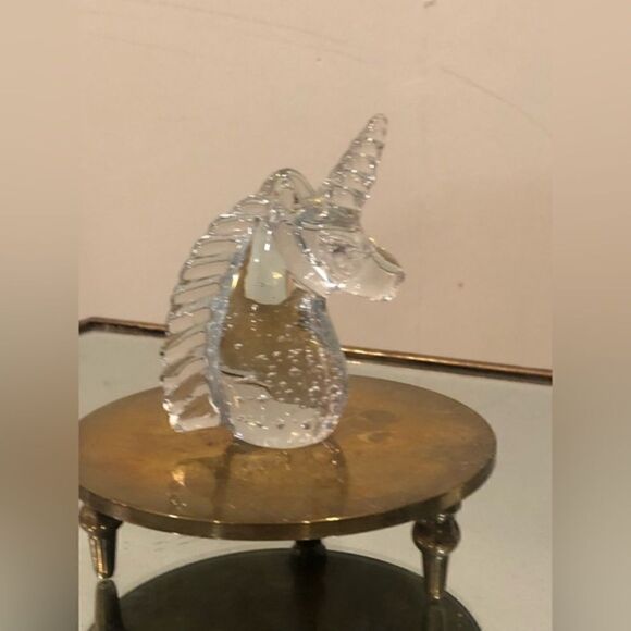 Glass Unicorn Figure Statue Magical Mythical Paperweight Decor - Picture 3 of 7